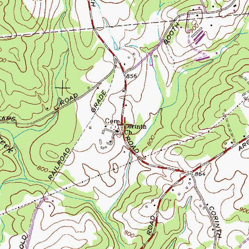Topographic Map of Corinth School (historical), GA