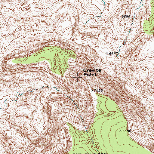 Topographic Map of Crevice Point, AZ