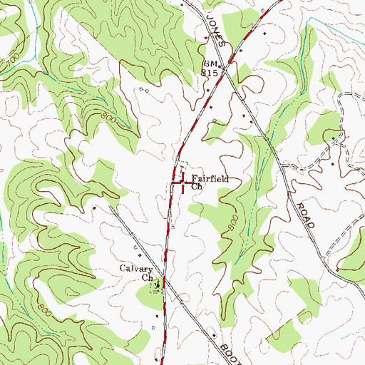 Topographic Map of Fairfield School (historical), GA