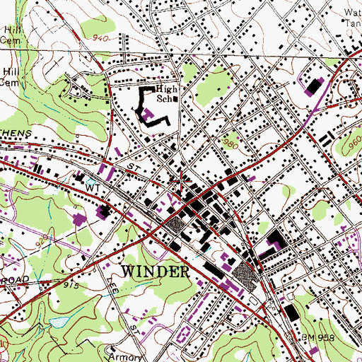 Topographic Map of First Christian Church, GA