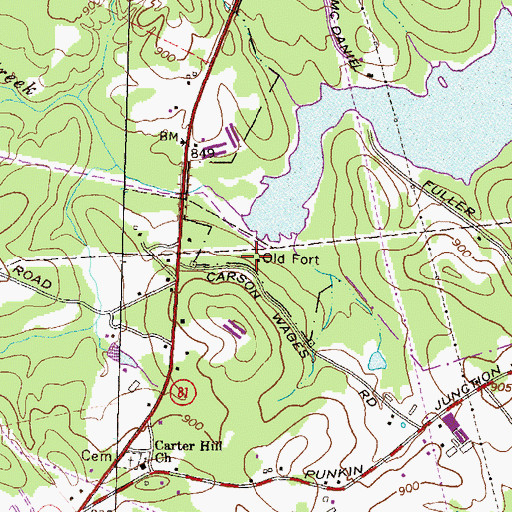 Topographic Map of Fort Yargo (historical), GA