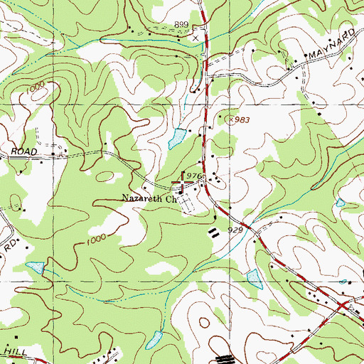 Topographic Map of Nazareth School (historical), GA