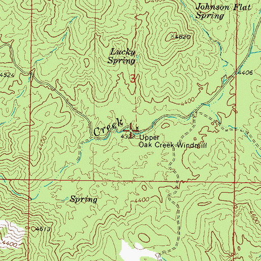 Topographic Map of Upper Oak Creek Windmill, AZ