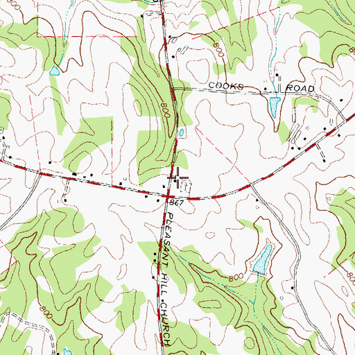 Topographic Map of New Pentecost Church, GA