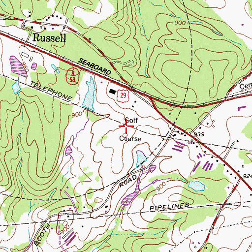 Topographic Map of Pine Hills Golf Course, GA