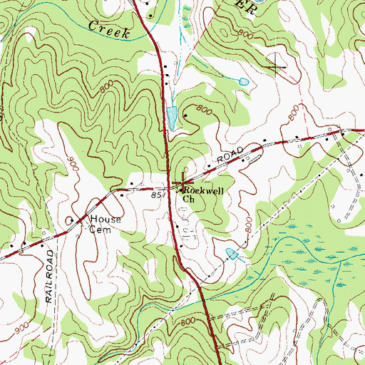 Topographic Map of Rockwell School (historical), GA
