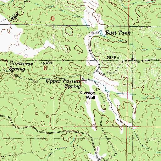 Topographic Map of Upper Pasture Spring, AZ