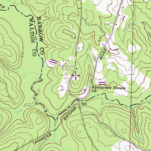 Topographic Map of Tanners Bridge School (historical), GA