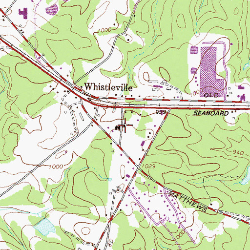 Topographic Map of Whistleville Christian Church, GA