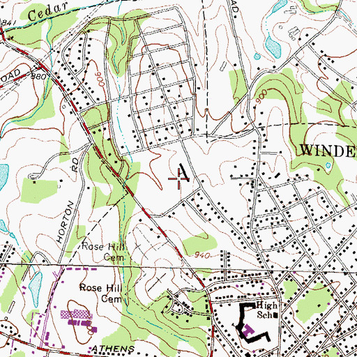 Topographic Map of Winder - Barrow High School, GA