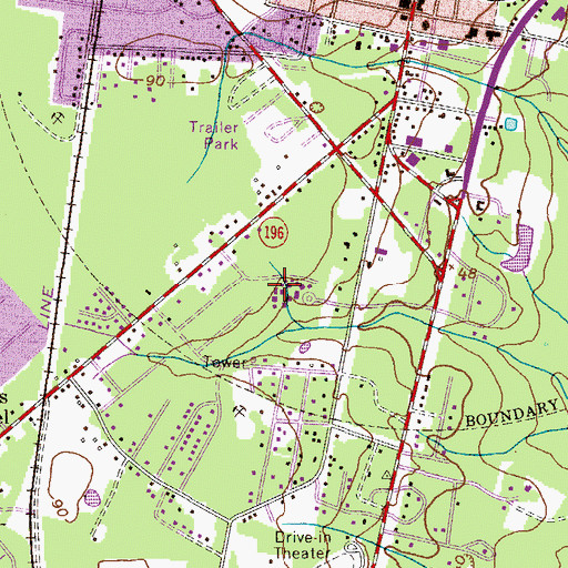 Topographic Map of Jordye Bacon Elementary School, GA