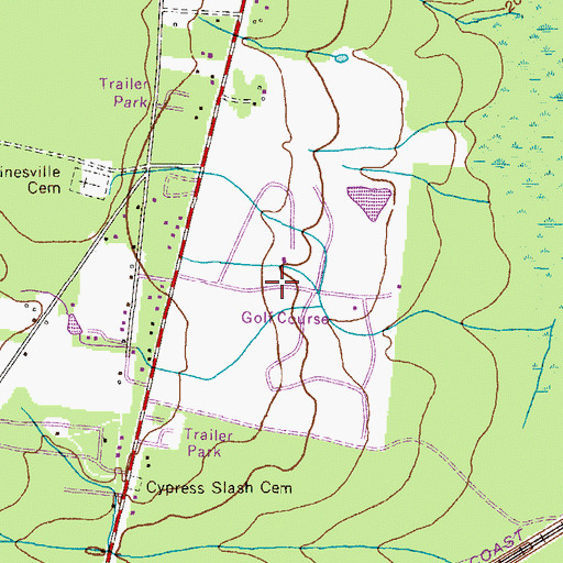Topographic Map of Cherokee Rose Country Club, GA
