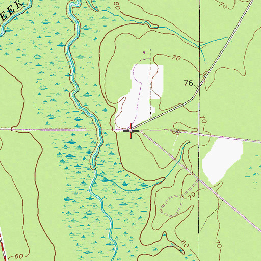 Topographic Map of Darlot Post Office (historical), GA