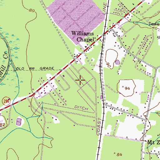 Topographic Map of Deer Run Estates, GA