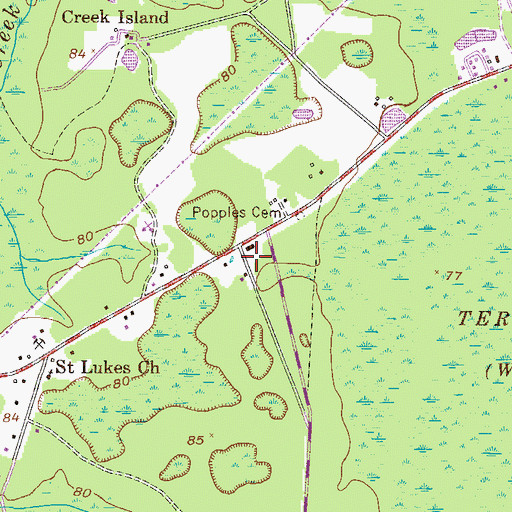 Topographic Map of Faith Church, GA
