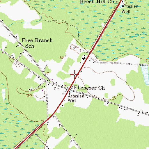 Topographic Map of Fleming Church, GA