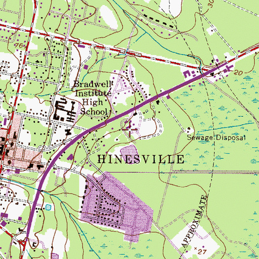 Topographic Map of Garden Acres, GA