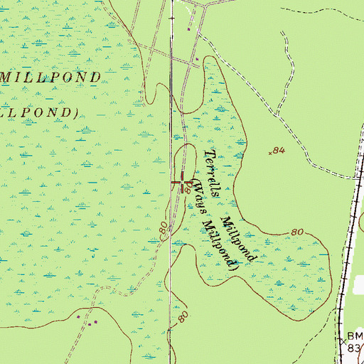 Topographic Map of Gills Island, GA