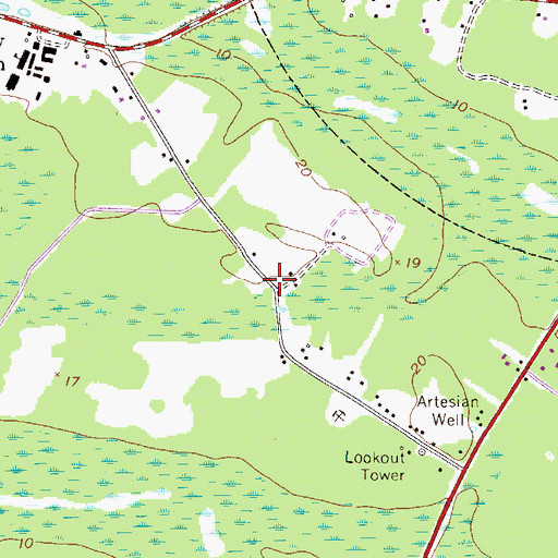 Topographic Map of Gods Divine Healing Temple, GA