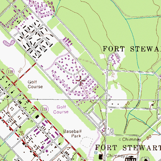 Topographic Map of Hallwood Homes, GA