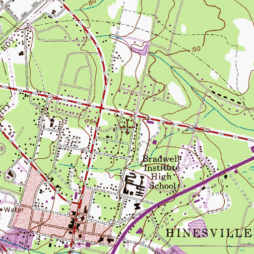 Topographic Map of Harrison Heights, GA
