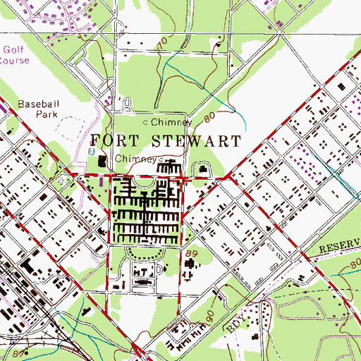 Topographic Map of Heritage Chapel, GA