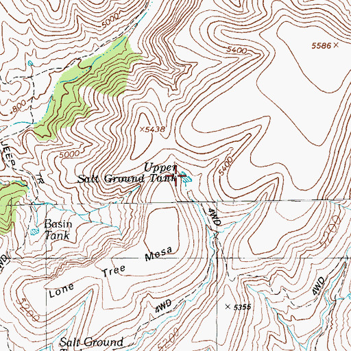 Topographic Map of Upper Salt Ground Tank, AZ