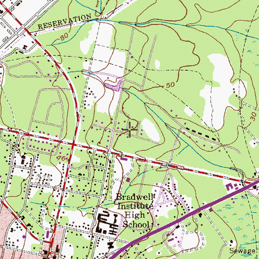 Topographic Map of Lancaster Estates, GA