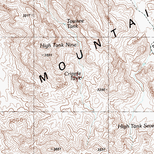 Topographic Map of Cripple Tank, AZ