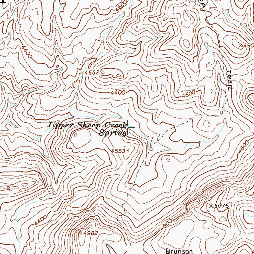 Topographic Map of Upper Sheep Creek Spring, AZ