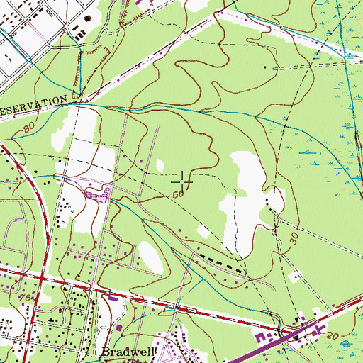 Topographic Map of Martin Woods, GA
