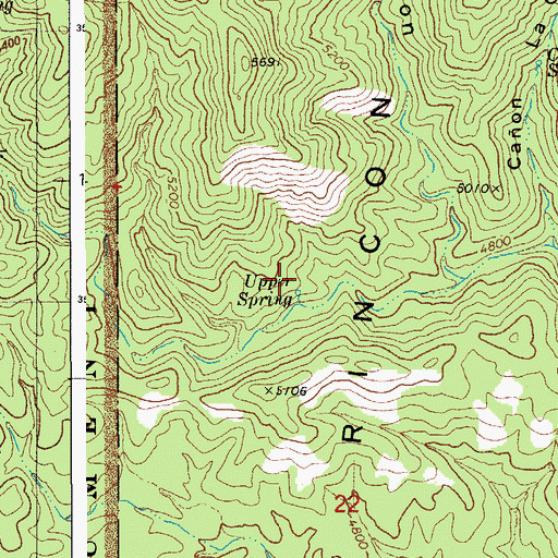 Topographic Map of Upper Spring, AZ