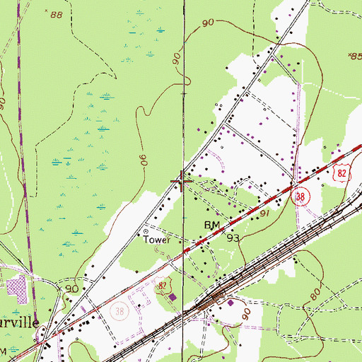 Topographic Map of Mount Sinai Church (historical), GA