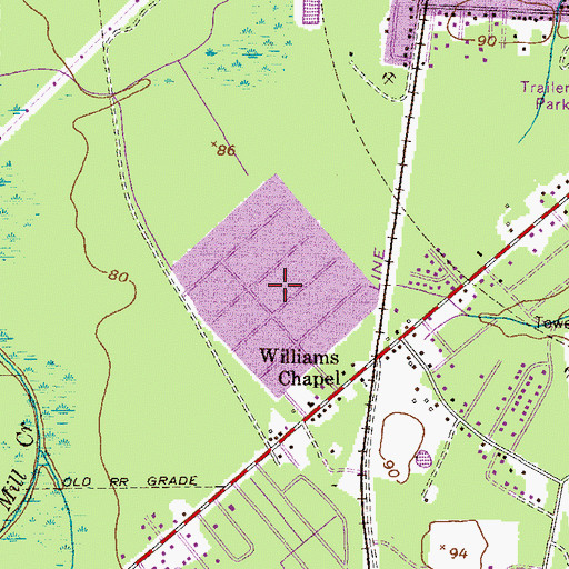 Topographic Map of Northwest Woods, GA