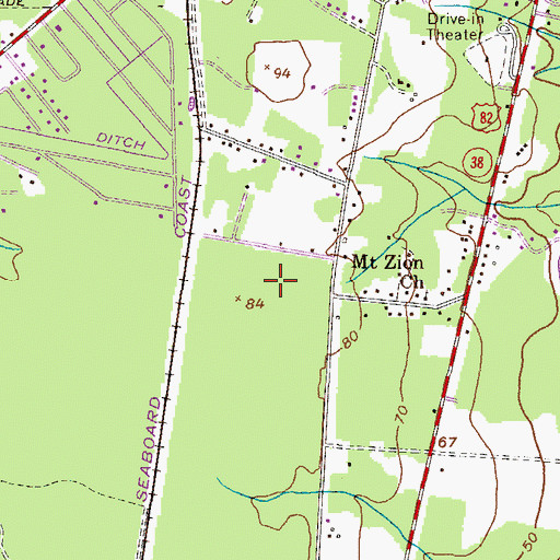 Topographic Map of Pointe South, GA