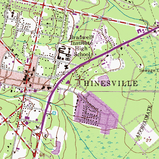 Topographic Map of Sandy Run, GA
