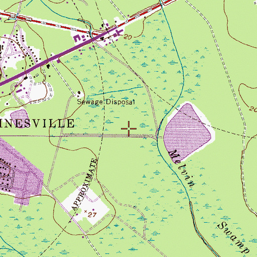 Topographic Map of Sandy Run School, GA