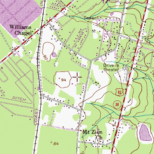 Topographic Map of Woodwind South, GA