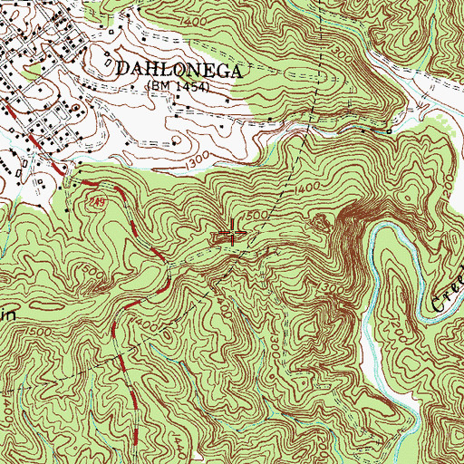 Topographic Map of Bast Cut, GA