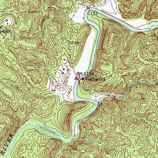 Topographic Map of Beardons Bridge, GA