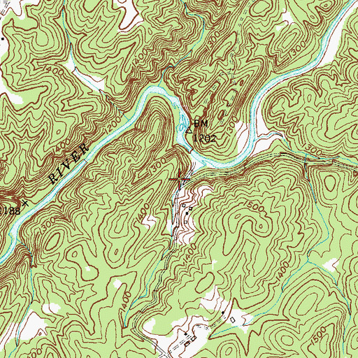 Topographic Map of Chestatee Mine, GA