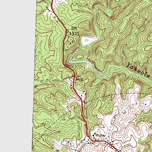 Topographic Map of Dahlonega Church of God, GA