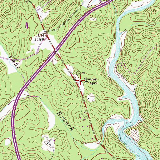 Topographic Map of Fairview School (historical), GA