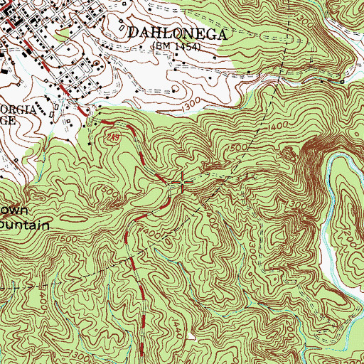 Topographic Map of Findley Ridge, GA