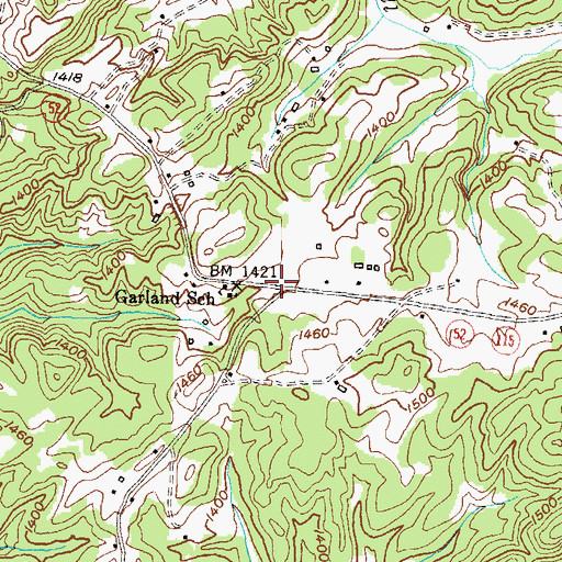 Topographic Map of Garland, GA