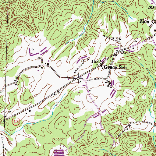 Topographic Map of Grace (historical), GA