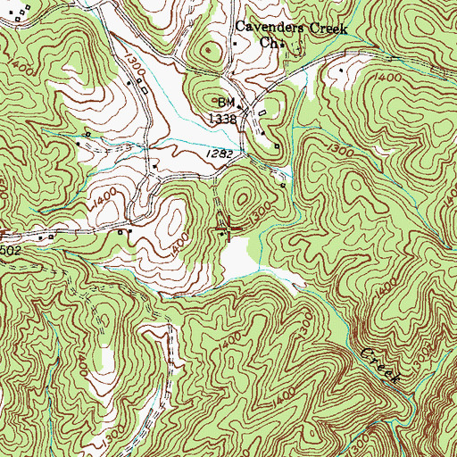 Topographic Map of Hidden Valley Campground, GA