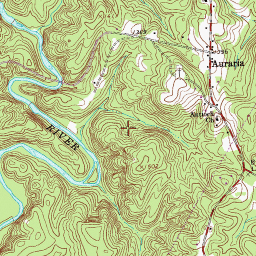 Topographic Map of Josephine-Topabri Mine, GA