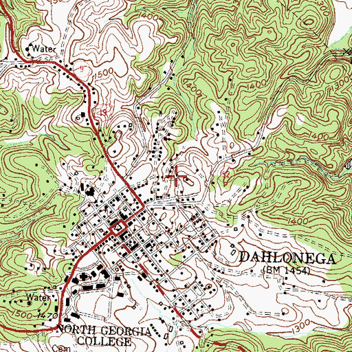 Topographic Map of Lumpkin County Courthouse, GA