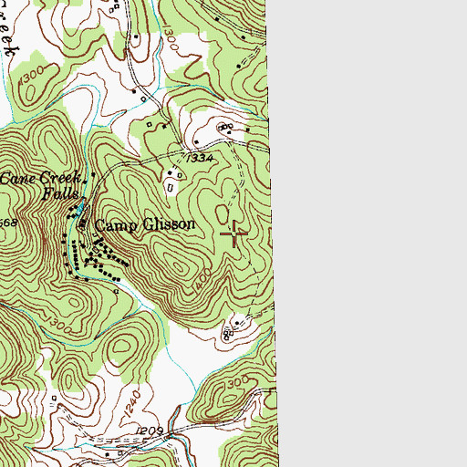 Topographic Map of Lumpkin County High School, GA